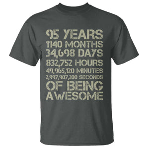 Vintage 95th Milestone Birthday T Shirt 95 Years Of Being Awesome