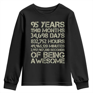 Vintage 95th Milestone Birthday Youth Sweatshirt 95 Years Of Being Awesome