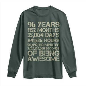 Vintage 96th Milestone Birthday Long Sleeve Shirt 96 Years Of Being Awesome