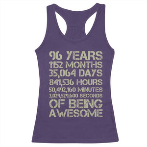 Vintage 96th Milestone Birthday Racerback Tank Top 96 Years Of Being Awesome