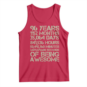 Vintage 96th Milestone Birthday Tank Top 96 Years Of Being Awesome