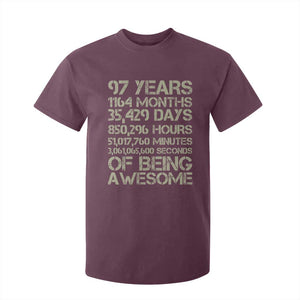 Vintage 97th Milestone Birthday T Shirt For Kid 97 Years Of Being Awesome