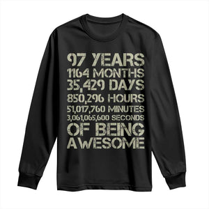 Vintage 97th Milestone Birthday Long Sleeve Shirt 97 Years Of Being Awesome