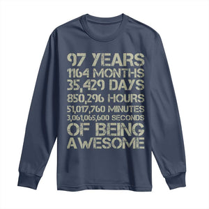 Vintage 97th Milestone Birthday Long Sleeve Shirt 97 Years Of Being Awesome