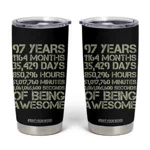 Vintage 97th Milestone Birthday Tumbler Cup 97 Years Of Being Awesome