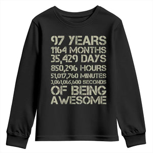 Vintage 97th Milestone Birthday Youth Sweatshirt 97 Years Of Being Awesome