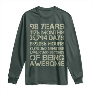 Vintage 98th Milestone Birthday Long Sleeve Shirt 98 Years Of Being Awesome