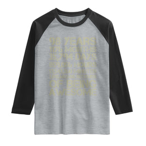 Vintage 98th Milestone Birthday Raglan Shirt 98 Years Of Being Awesome