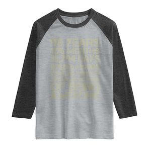 Vintage 98th Milestone Birthday Raglan Shirt 98 Years Of Being Awesome