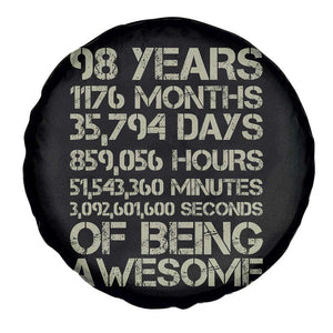 Vintage 98th Milestone Birthday Spare Tire Cover 98 Years Of Being Awesome