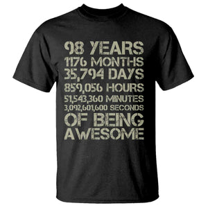 Vintage 98th Milestone Birthday T Shirt 98 Years Of Being Awesome