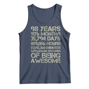 Vintage 98th Milestone Birthday Tank Top 98 Years Of Being Awesome