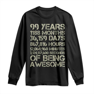 Vintage 99th Milestone Birthday Long Sleeve Shirt 99 Years Of Being Awesome