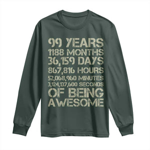 Vintage 99th Milestone Birthday Long Sleeve Shirt 99 Years Of Being Awesome