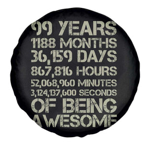 Vintage 99th Milestone Birthday Spare Tire Cover 99 Years Of Being Awesome