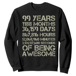 Vintage 99th Milestone Birthday Sweatshirt 99 Years Of Being Awesome