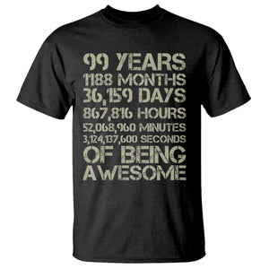 Vintage 99th Milestone Birthday T Shirt 99 Years Of Being Awesome