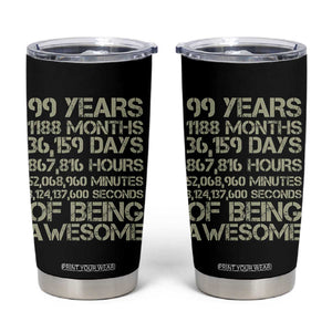 Vintage 99th Milestone Birthday Tumbler Cup 99 Years Of Being Awesome