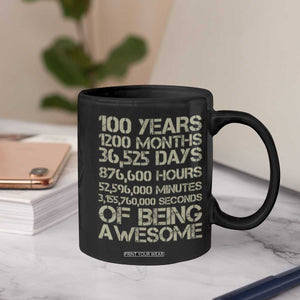 Vintage 100th Milestone Birthday Coffee Mug 100 Years Of Being Awesome