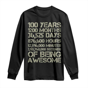 Vintage 100th Milestone Birthday Long Sleeve Shirt 100 Years Of Being Awesome