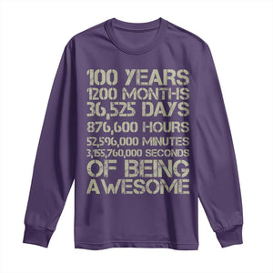 Vintage 100th Milestone Birthday Long Sleeve Shirt 100 Years Of Being Awesome