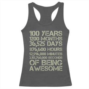 Vintage 100th Milestone Birthday Racerback Tank Top 100 Years Of Being Awesome