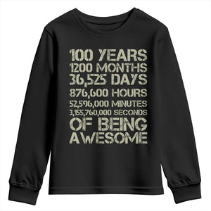 Vintage 100th Milestone Birthday Youth Sweatshirt 100 Years Of Being Awesome