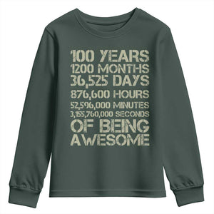 Vintage 100th Milestone Birthday Youth Sweatshirt 100 Years Of Being Awesome