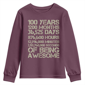 Vintage 100th Milestone Birthday Youth Sweatshirt 100 Years Of Being Awesome