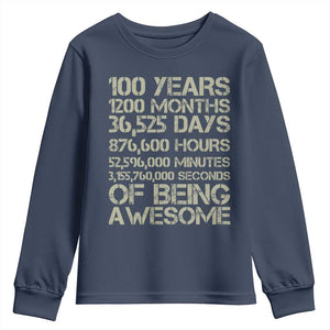 Vintage 100th Milestone Birthday Youth Sweatshirt 100 Years Of Being Awesome