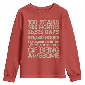 Vintage 100th Milestone Birthday Youth Sweatshirt 100 Years Of Being Awesome