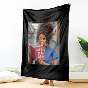Funny Nursing Student Doll Face Meme Throw Blanket Future Nurse Gift