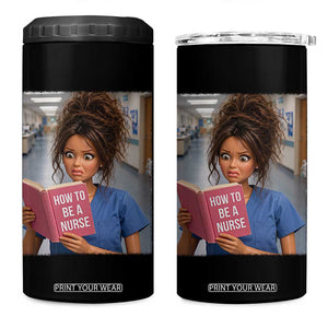 Funny Nursing Student Doll Face Meme 4 in 1 Can Cooler Tumbler Future Nurse Gift