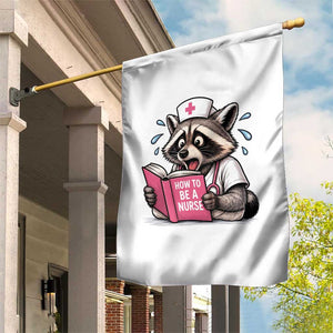 Funny Raccoon Nursing Student Healthcare Gift Garden Flag