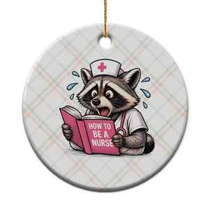 Funny Raccoon Nursing Student Healthcare Gift Ceramic Ornament