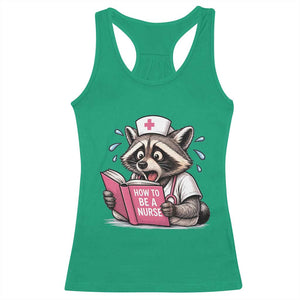 Funny Raccoon Nursing Student Healthcare Gift Racerback Tank Top