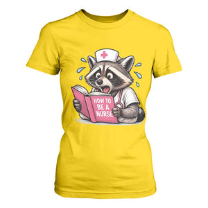 Funny Raccoon Nursing Student Healthcare Gift T Shirt For Women