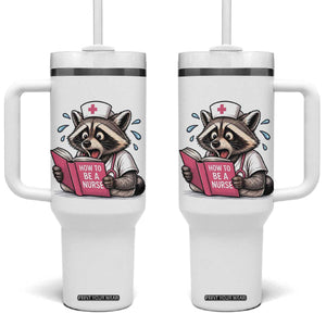 Funny Raccoon Nursing Student Healthcare Gift Tumbler With Handle