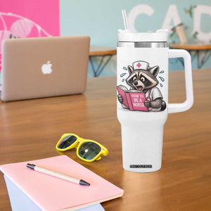 Funny Raccoon Nursing Student Healthcare Gift Tumbler With Handle