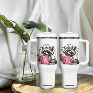 Funny Raccoon Nursing Student Healthcare Gift Tumbler With Handle