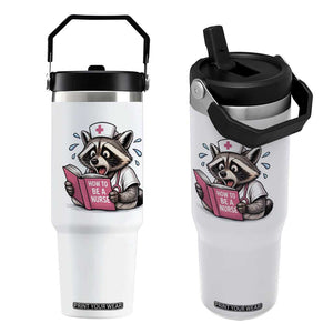 Funny Raccoon Nursing Student Healthcare Gift Flip Straw Tumbler