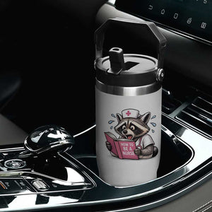 Funny Raccoon Nursing Student Healthcare Gift Flip Straw Tumbler