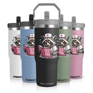 Funny Raccoon Nursing Student Healthcare Gift Flip Straw Tumbler