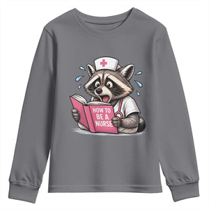 Funny Raccoon Nursing Student Healthcare Gift Youth Sweatshirt