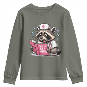 Funny Raccoon Nursing Student Healthcare Gift Youth Sweatshirt
