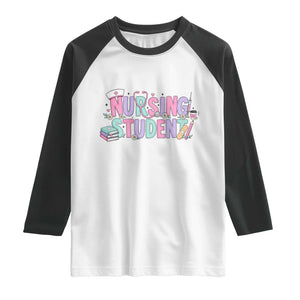 Pastel Nursing Student Medical School Gift Raglan Shirt