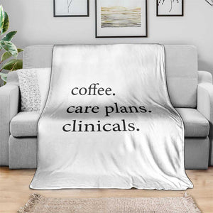 Funny Nursing School Life Throw Blanket Coffee Care Plans And Clinicals