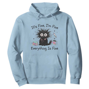 Funny Stressed Black Cat Nursing Student Life Hoodie ts Fine Im Fine Everything Is Fine