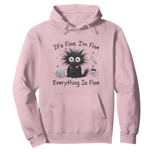 Funny Stressed Black Cat Nursing Student Life Hoodie ts Fine Im Fine Everything Is Fine