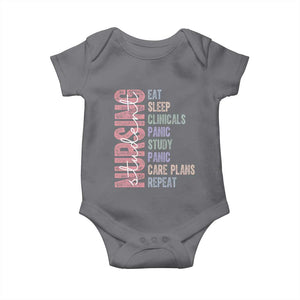 Funny Student Nurse Life Baby Onesie Eat Sleep Clinicals Panic Study Repeat